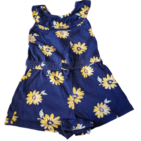 Old Navy Other - Old Navy 12-18 Month Flower Romper One Piece Shorts Tie Elastic Waist